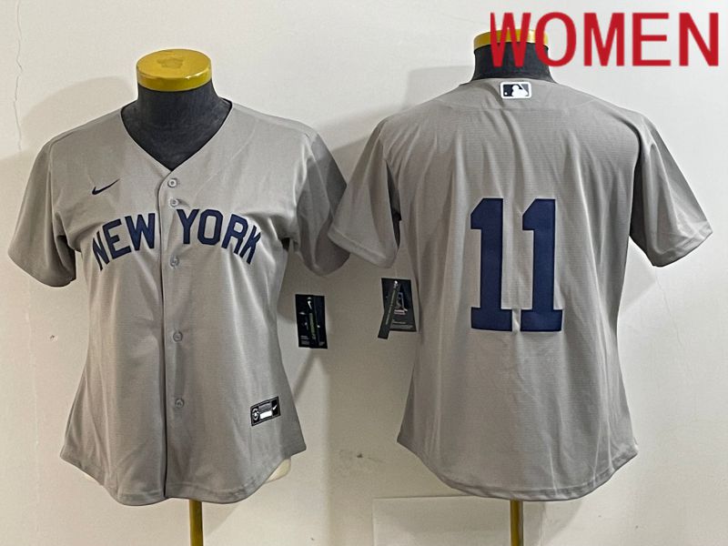Women New York Yankees #11 Volpe Grey Nike Game 2024 MLB Jersey style 7->youth mlb jersey->Youth Jersey